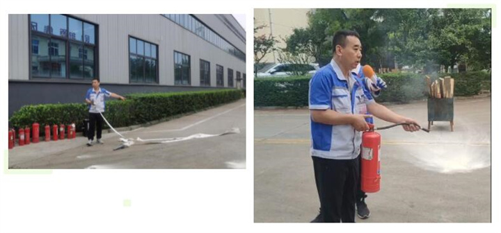 隨后，集團消防安全員為廣大職工講解滅火器和消防水槍的使用方法，并現場演示。廣大員工積極參與到教學演練當中，進一步鞏固消防培訓知識。